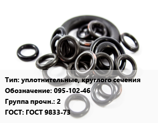 Кольцо РТИ уплотнительные, круглого сечения 095-102-46 Прочность:2 ГОСТ: ГОСТ 9833-73, под заказ, шт цена от 148.85 Тг / шт, где купить, условия доставки в Атырау и Атырауской области области